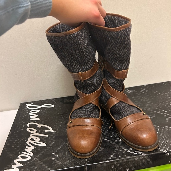 Anthropologie brown and tweed Short boots
